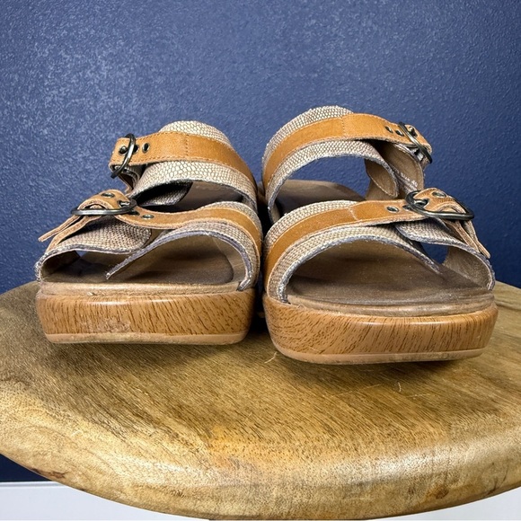 Dansko "Jessie Lizard" Tan Leather Slide Sandals, Size 40 (9.5) - Picture 7 of 11